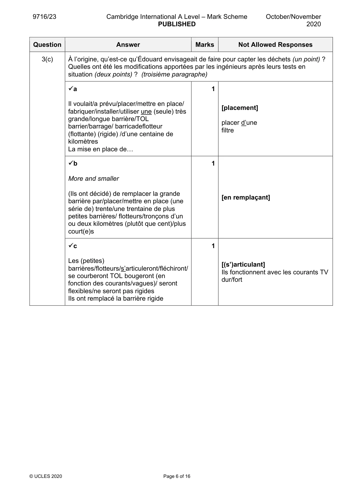 Mark scheme, page 6 of 16