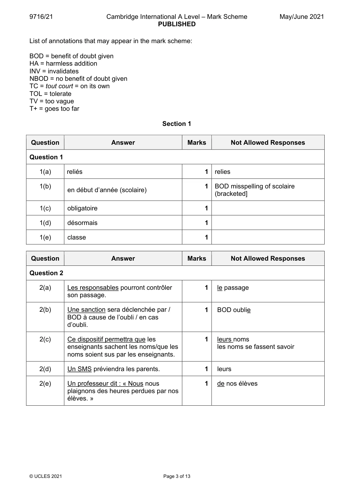 Mark scheme, page 3 of 13