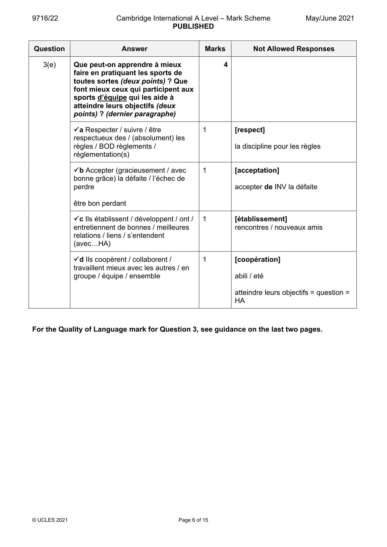 Mark scheme, page 6 of 15