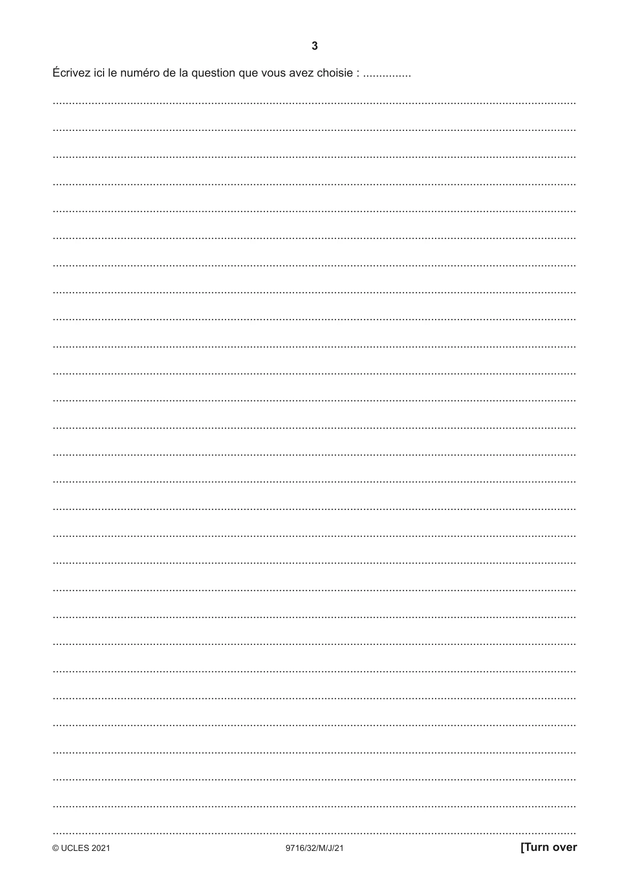 Cambridge A Level French (A Level only) 9716 2021 May/June Paper 3 · Variant 2 question paper, page 3 of 8