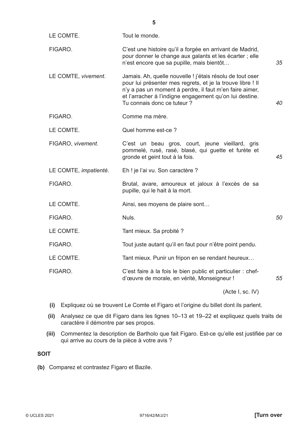 Cambridge A Level French (A Level only) 9716 2021 May/June Paper 4 · Variant 2 question paper, page 5 of 12