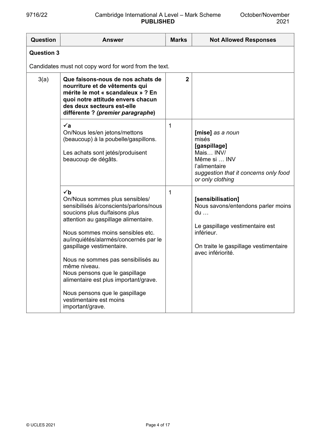 Mark scheme, page 4 of 17
