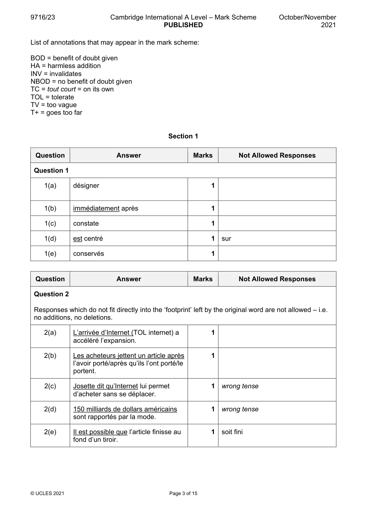 Mark scheme, page 3 of 15