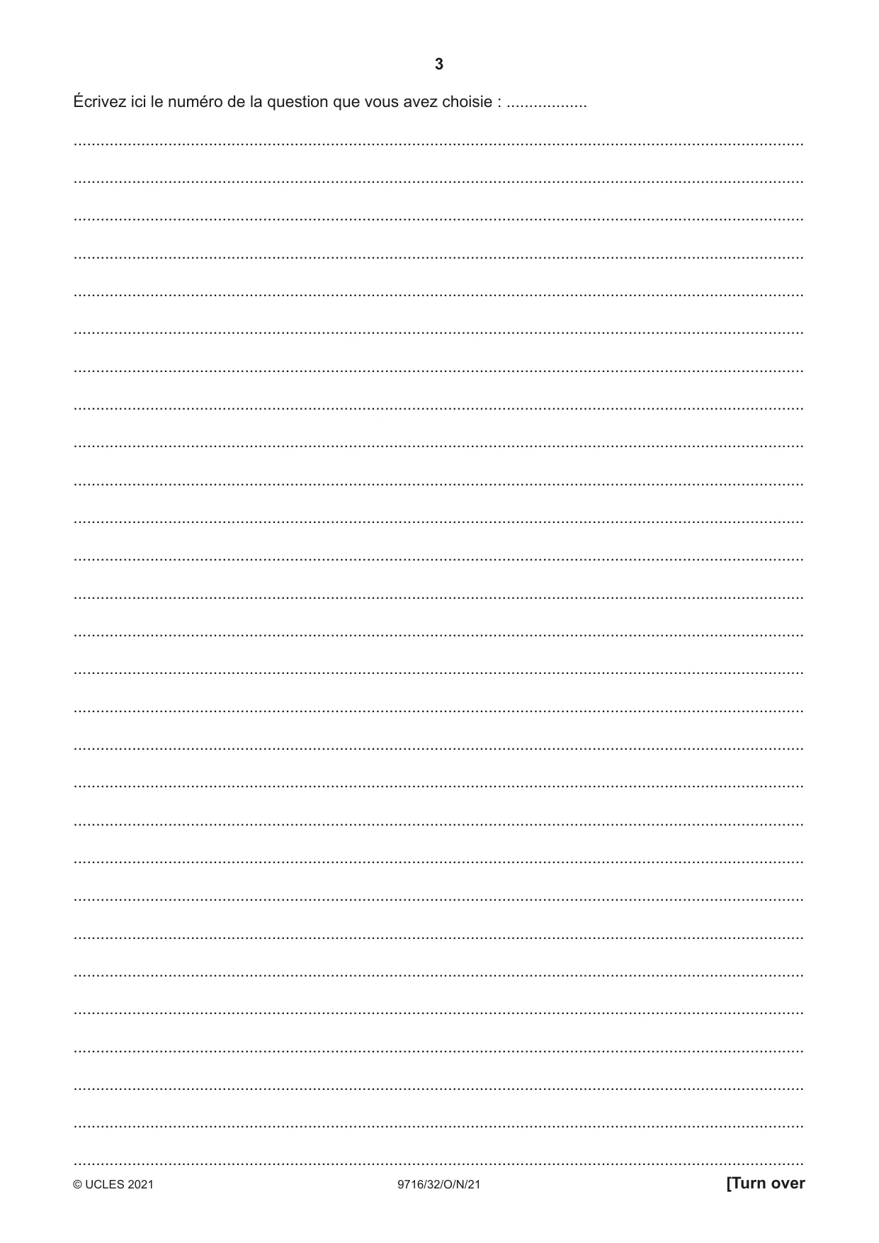 Cambridge A Level French (A Level only) 9716 2021 Oct/Nov Paper 3 · Variant 2 question paper, page 3 of 8