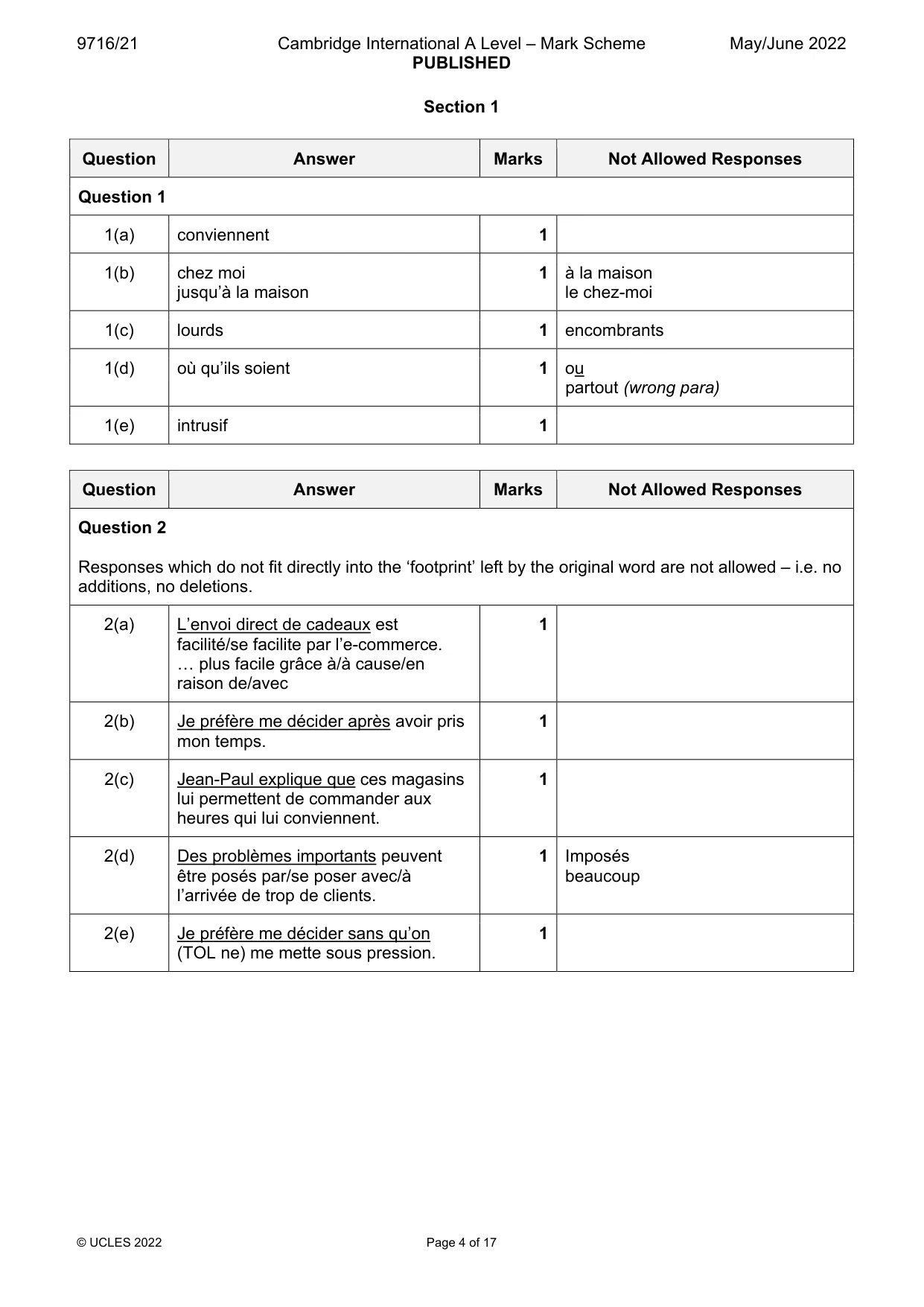 Mark scheme, page 4 of 17