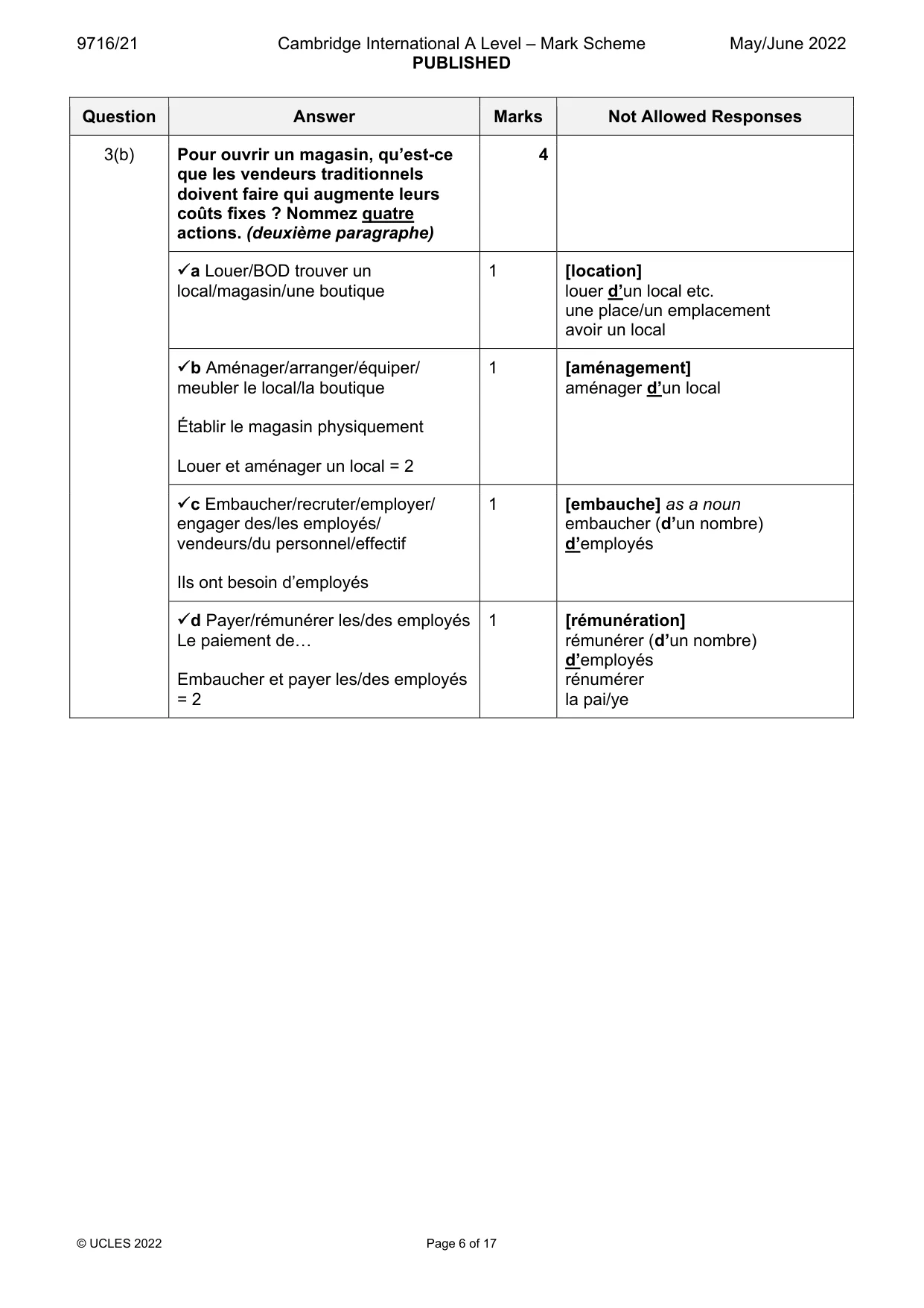 Mark scheme, page 6 of 17