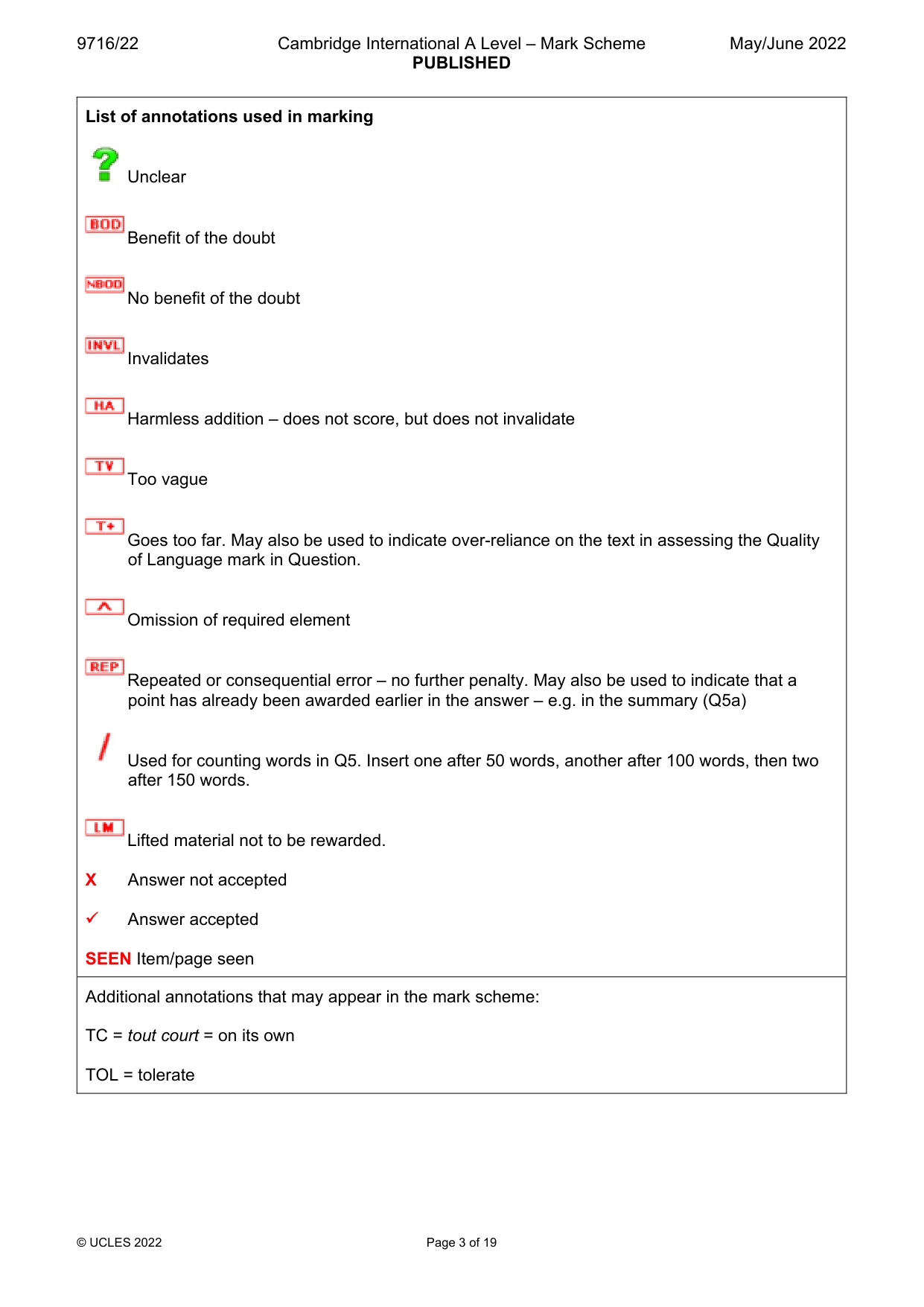 Mark scheme, page 3 of 19