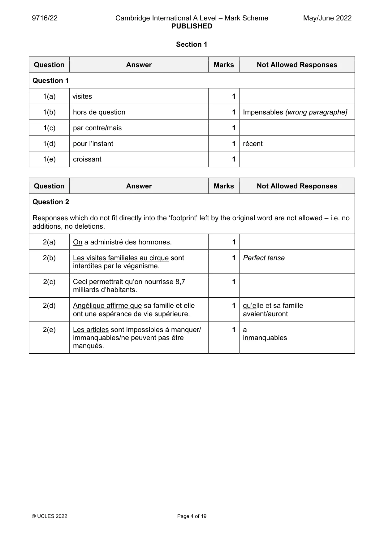 Mark scheme, page 4 of 19