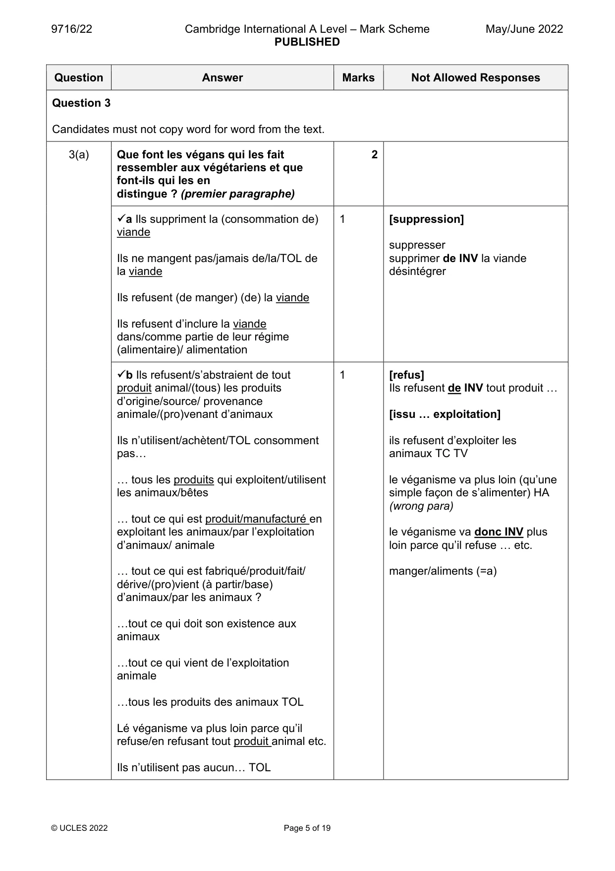 Mark scheme, page 5 of 19