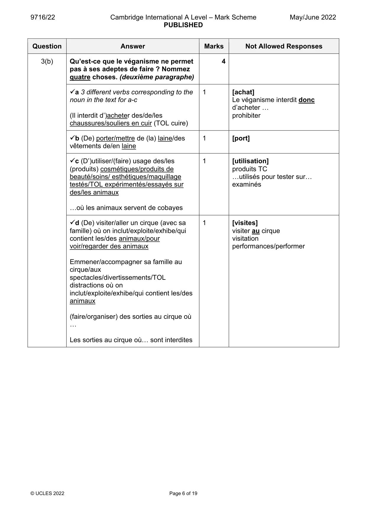 Mark scheme, page 6 of 19