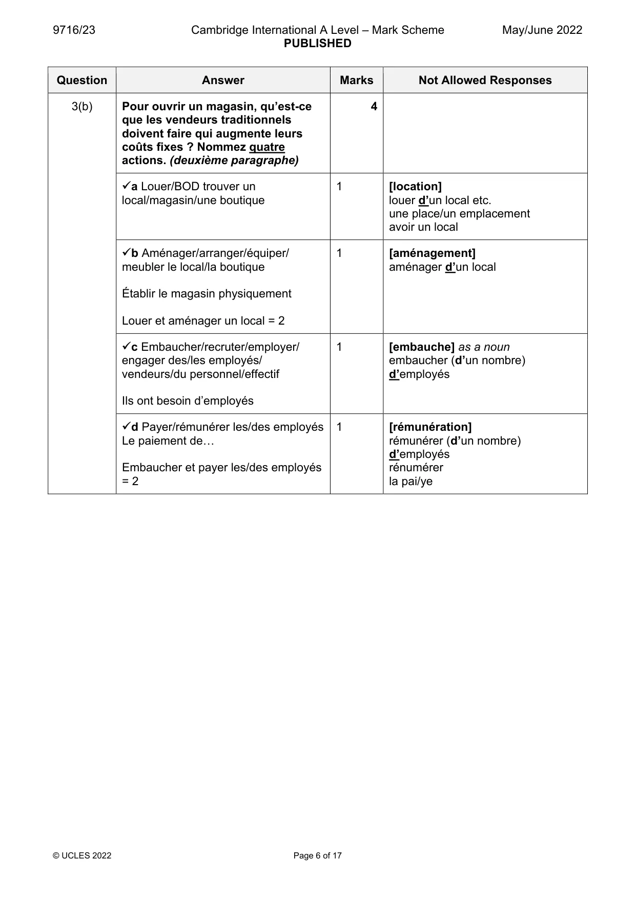 Mark scheme, page 6 of 17