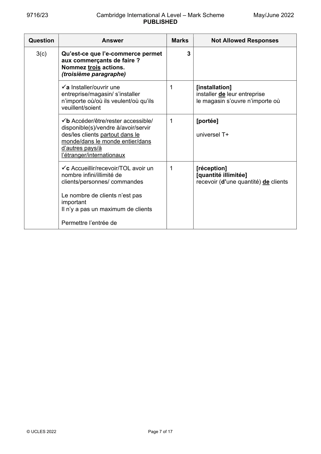 Mark scheme, page 7 of 17