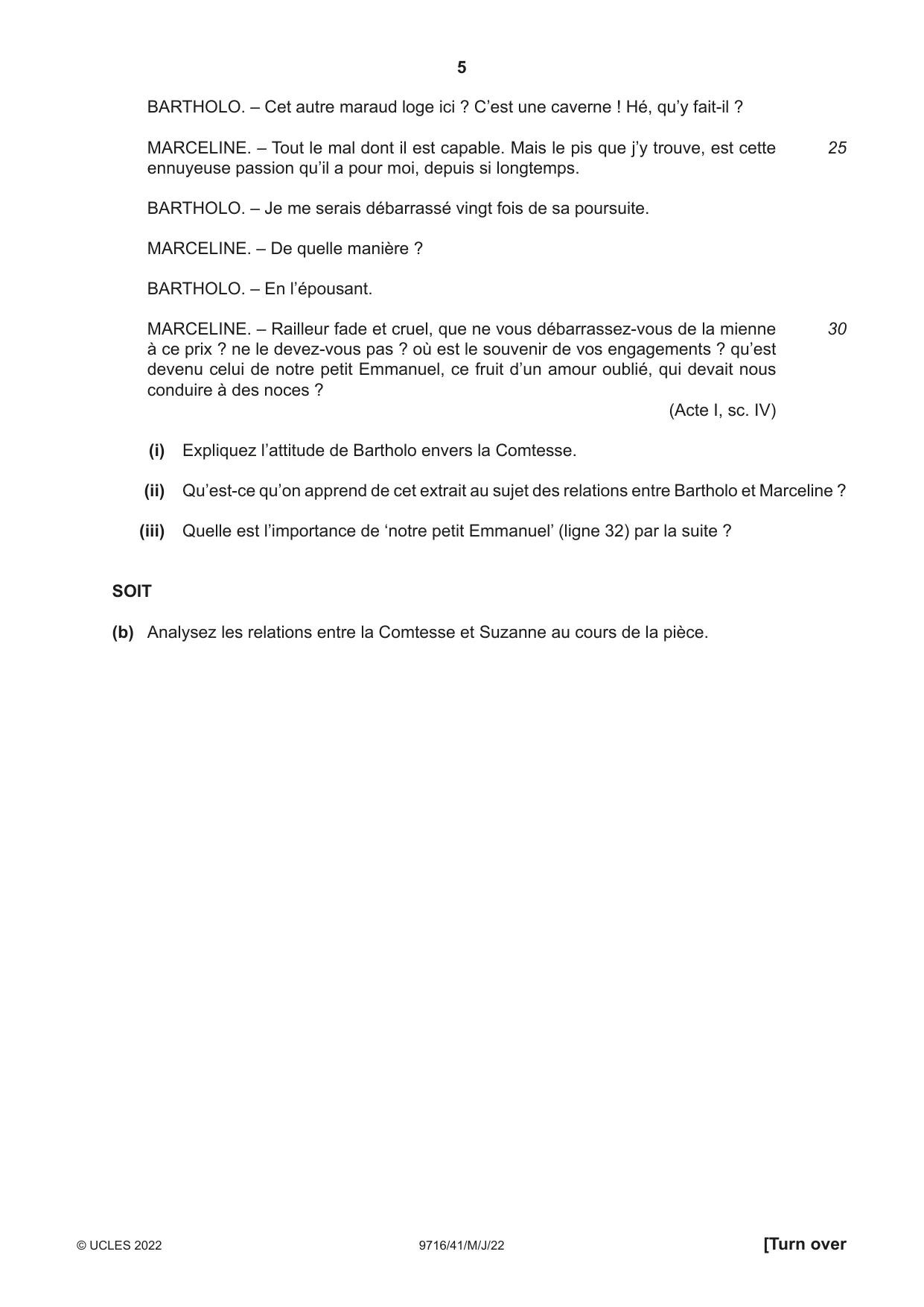 Cambridge A Level French (A Level only) 9716 2022 May/June Paper 4 · Variant 1 question paper, page 5 of 12