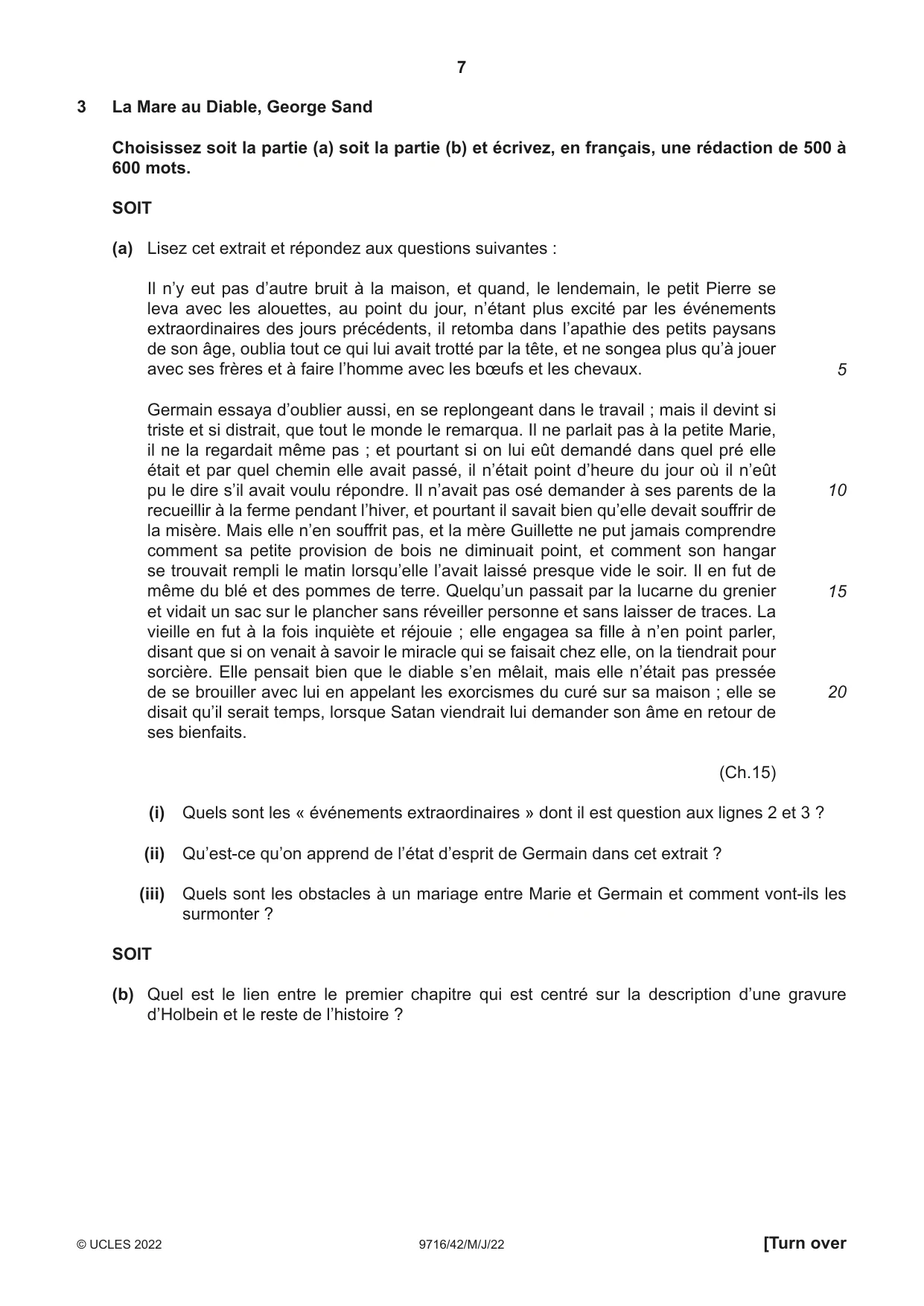 Cambridge A Level French (A Level only) 9716 2022 May/June Paper 4 · Variant 2 question paper, page 7 of 12