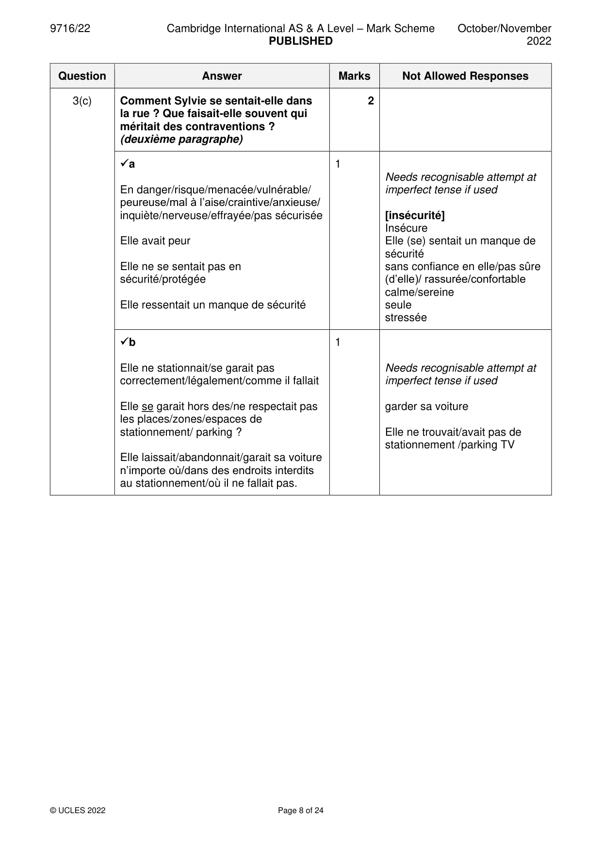 Mark scheme, page 8 of 24