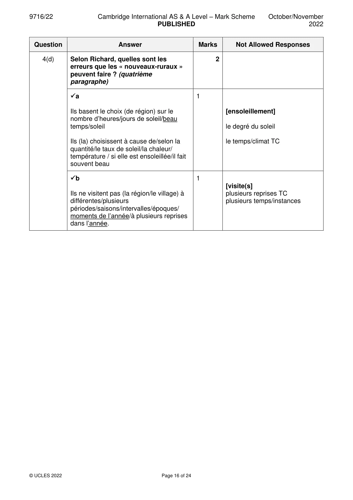 Mark scheme, page 16 of 24