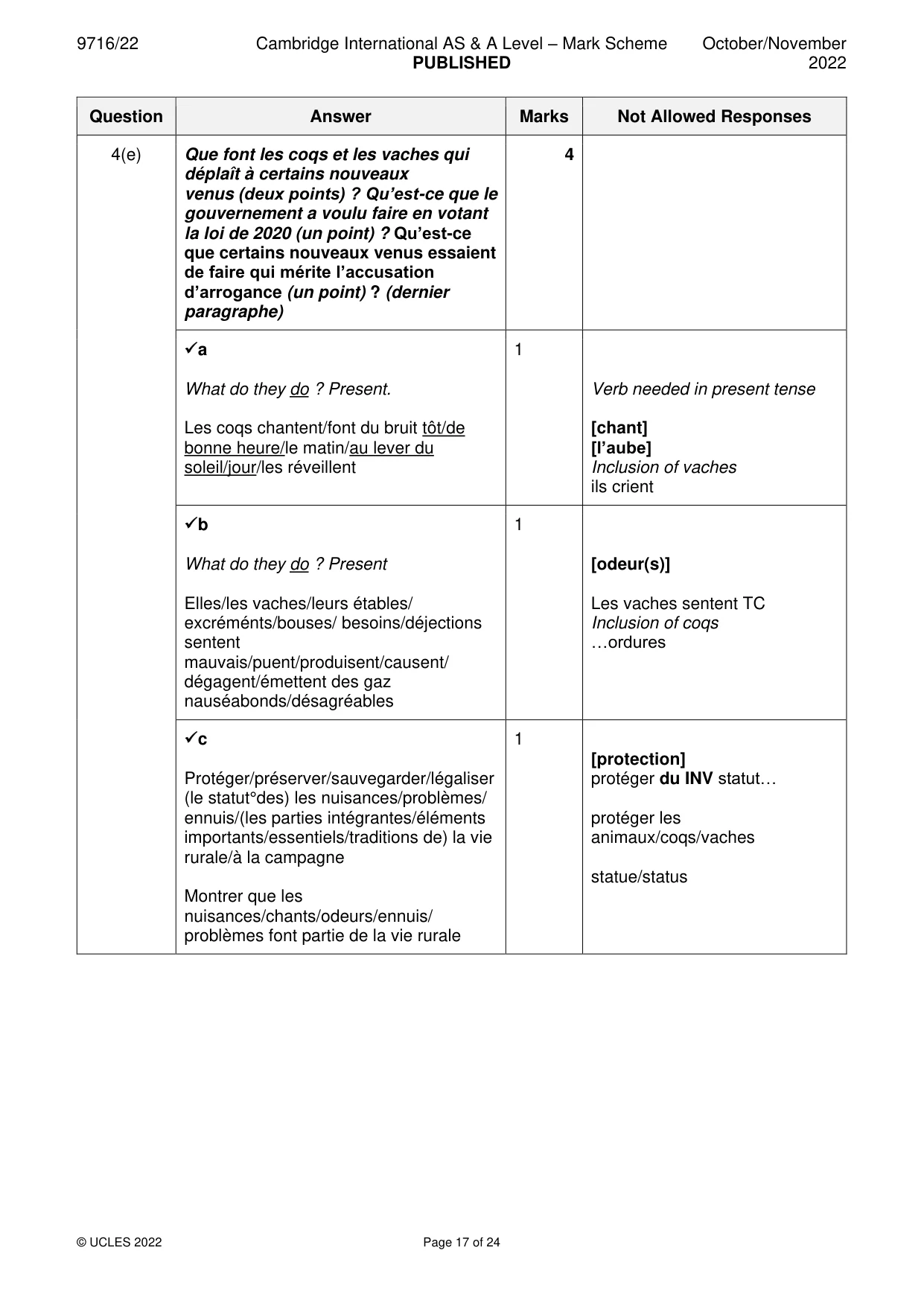 Mark scheme, page 17 of 24