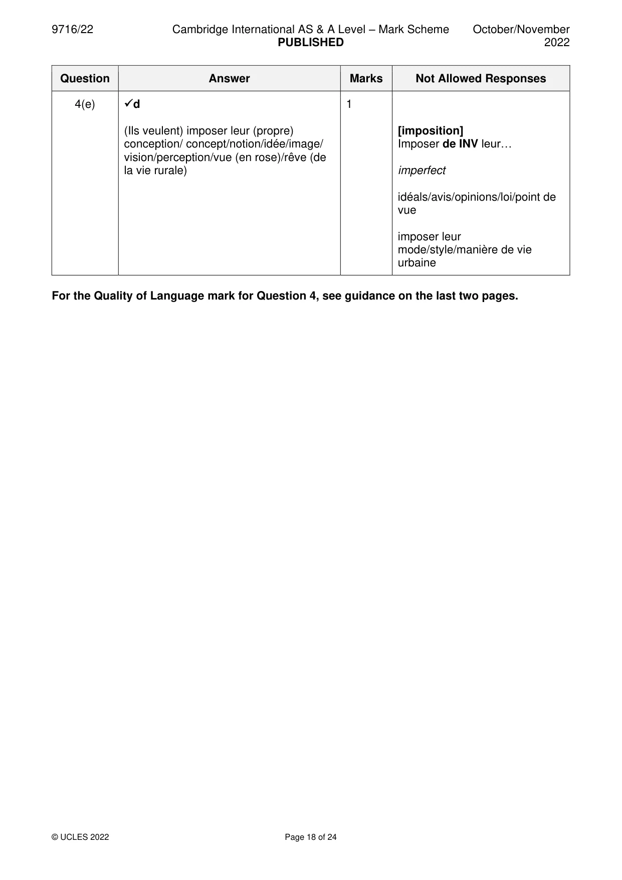Mark scheme, page 18 of 24