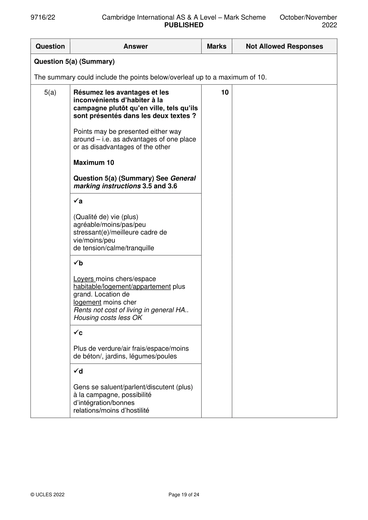 Mark scheme, page 19 of 24