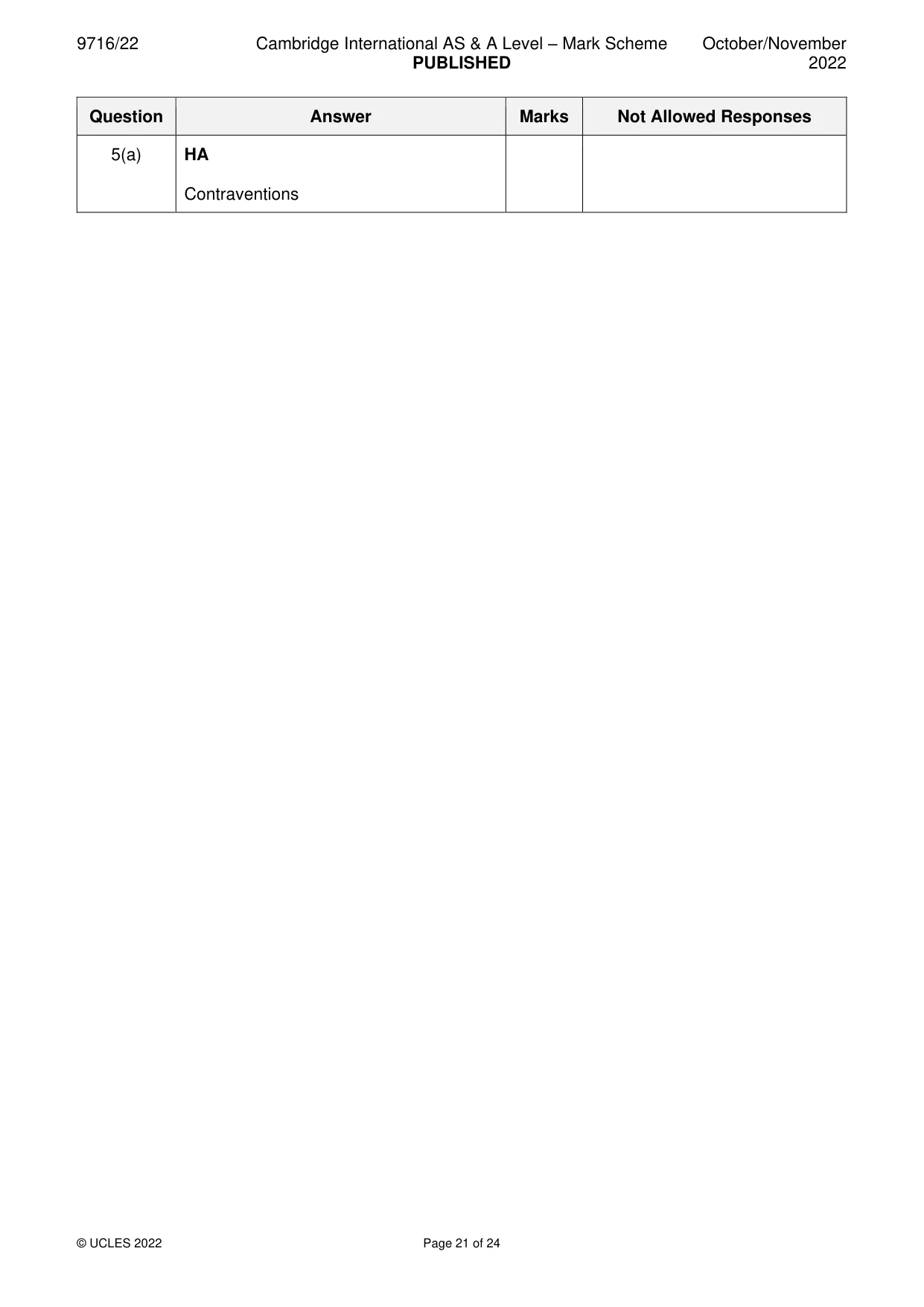 Mark scheme, page 21 of 24