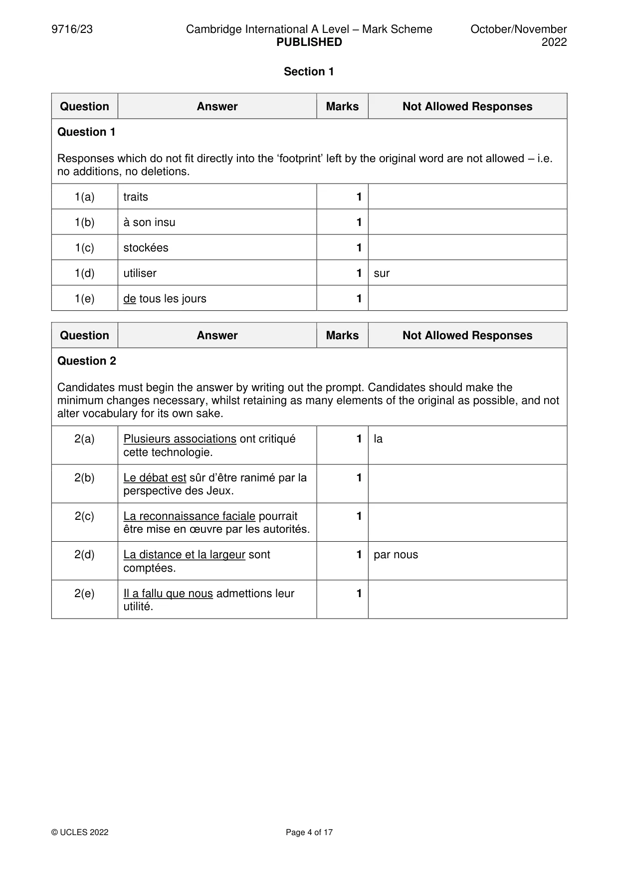 Mark scheme, page 4 of 17
