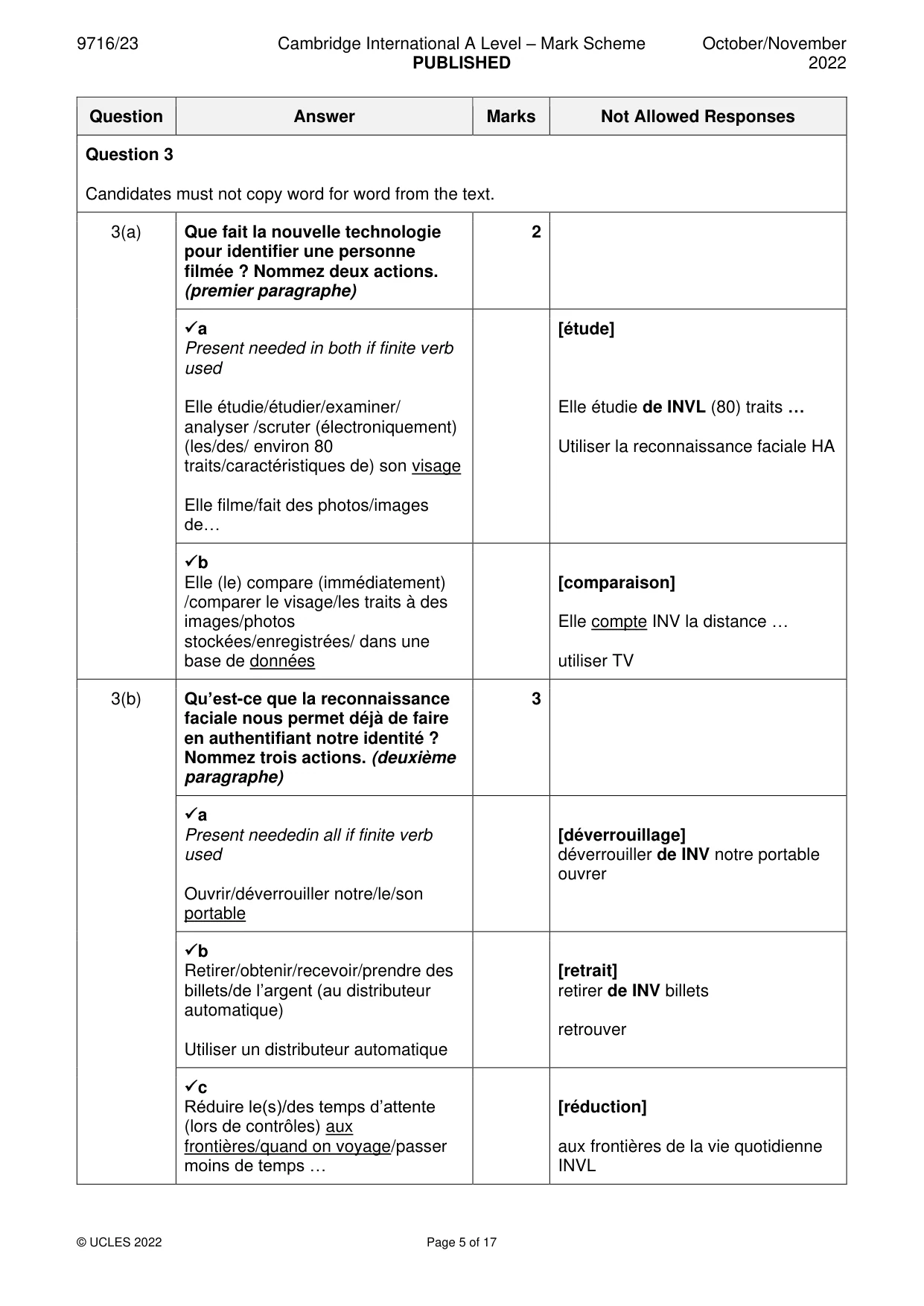 Mark scheme, page 5 of 17