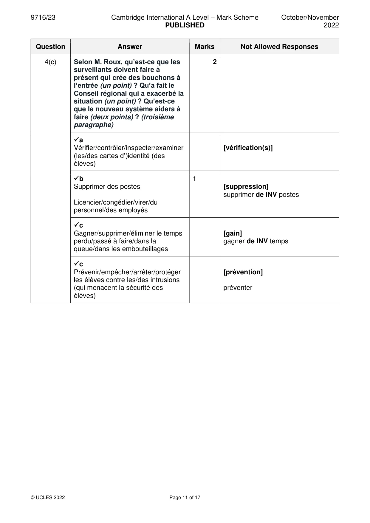 Mark scheme, page 11 of 17