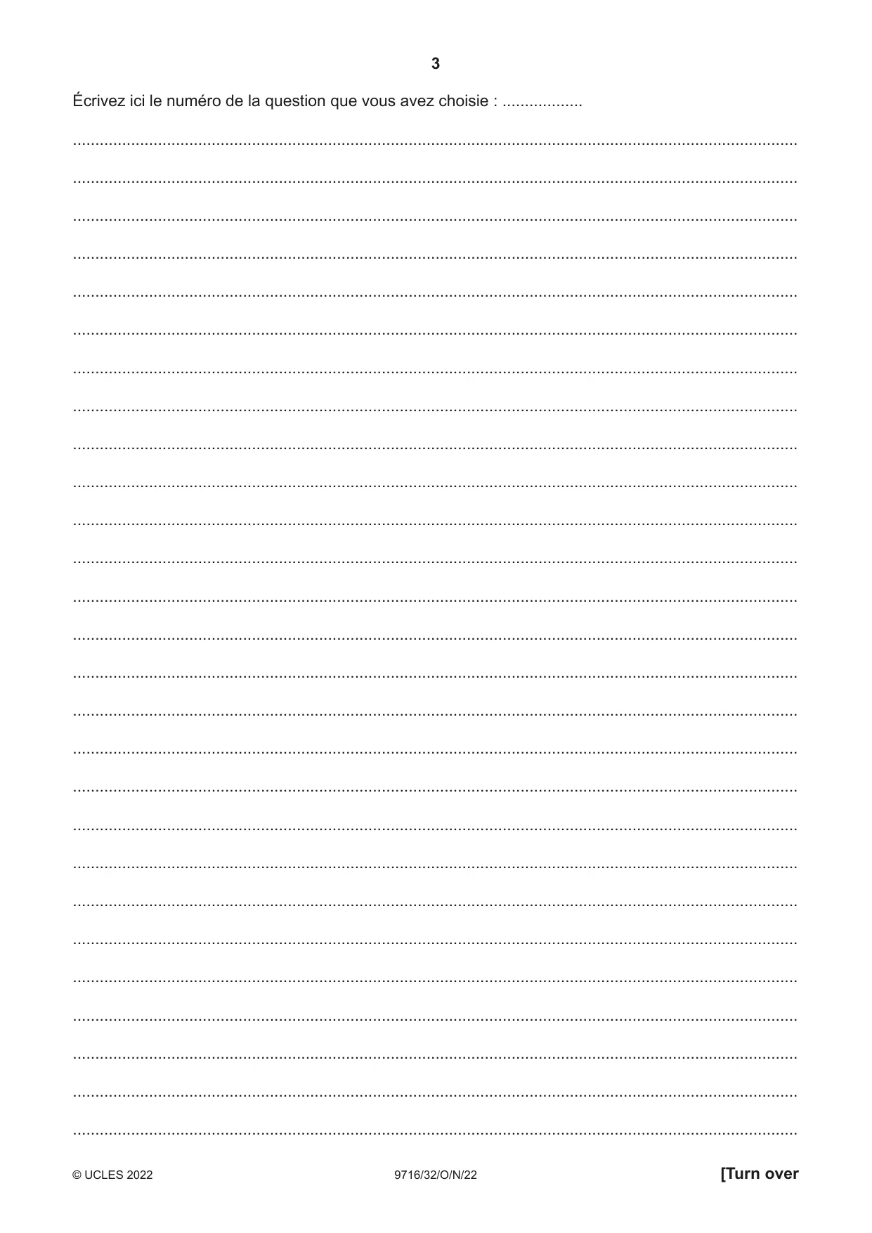Cambridge A Level French (A Level only) 9716 2022 Oct/Nov Paper 3 · Variant 2 question paper, page 3 of 8
