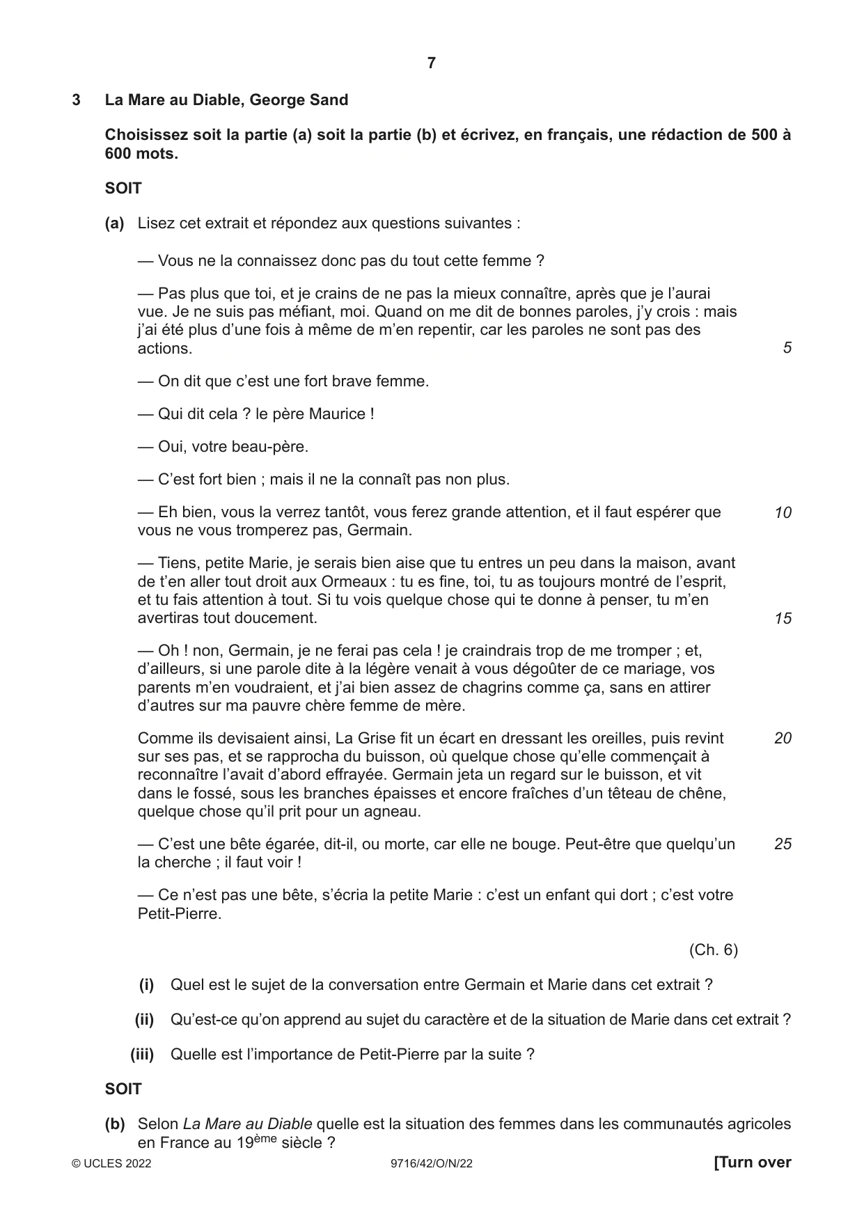 Cambridge A Level French (A Level only) 9716 2022 Oct/Nov Paper 4 · Variant 2 question paper, page 7 of 12