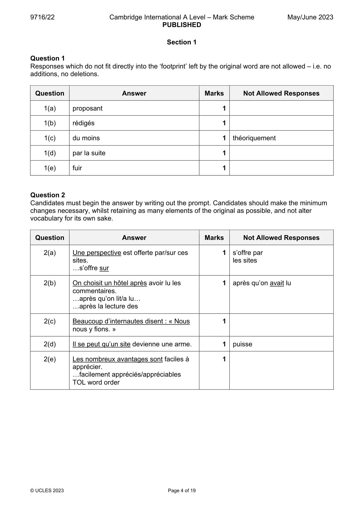 Mark scheme, page 4 of 19