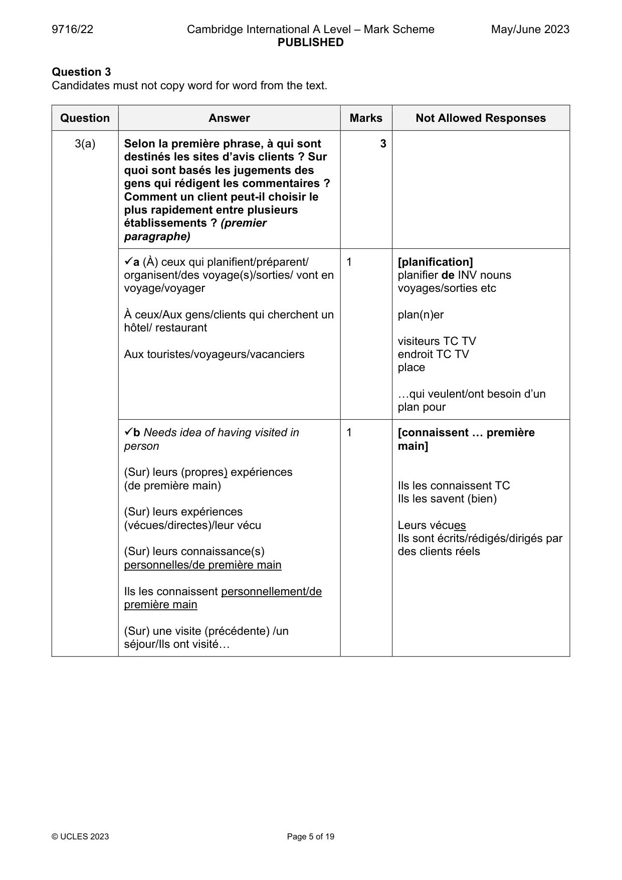 Mark scheme, page 5 of 19