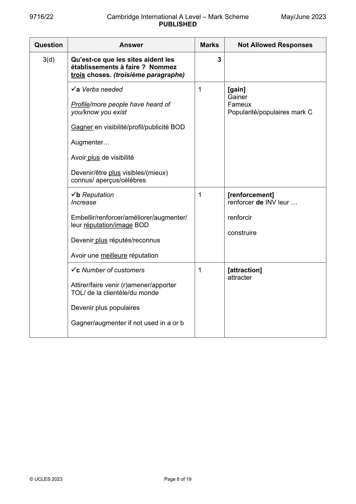 Mark scheme, page 8 of 19