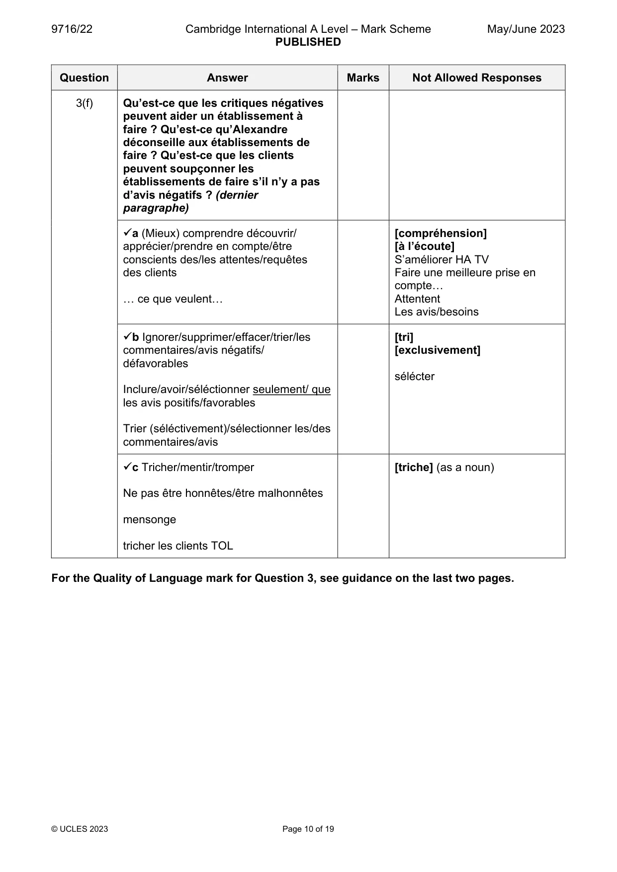 Mark scheme, page 10 of 19
