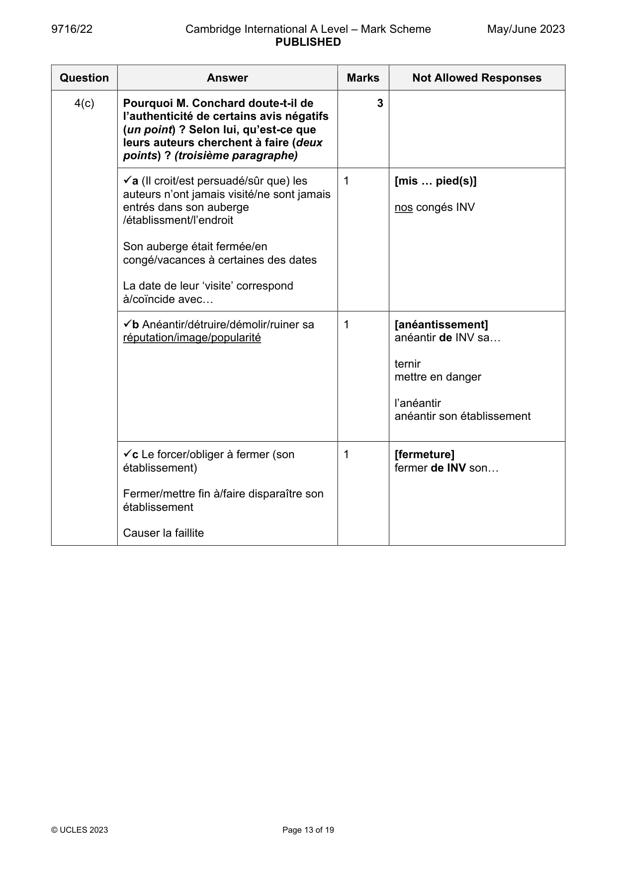 Mark scheme, page 13 of 19