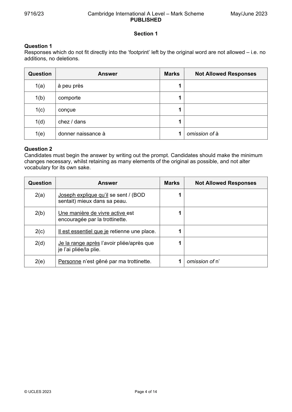 Mark scheme, page 4 of 14