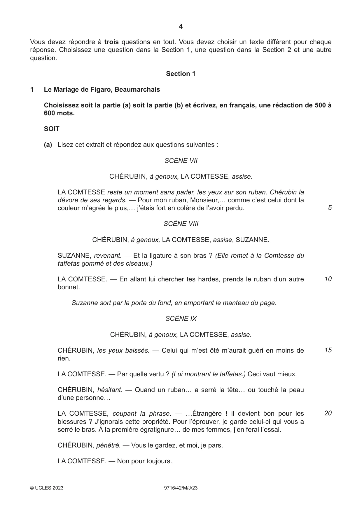 Cambridge A Level French (A Level only) 9716 2023 May/June Paper 4 · Variant 2 question paper, page 4 of 12