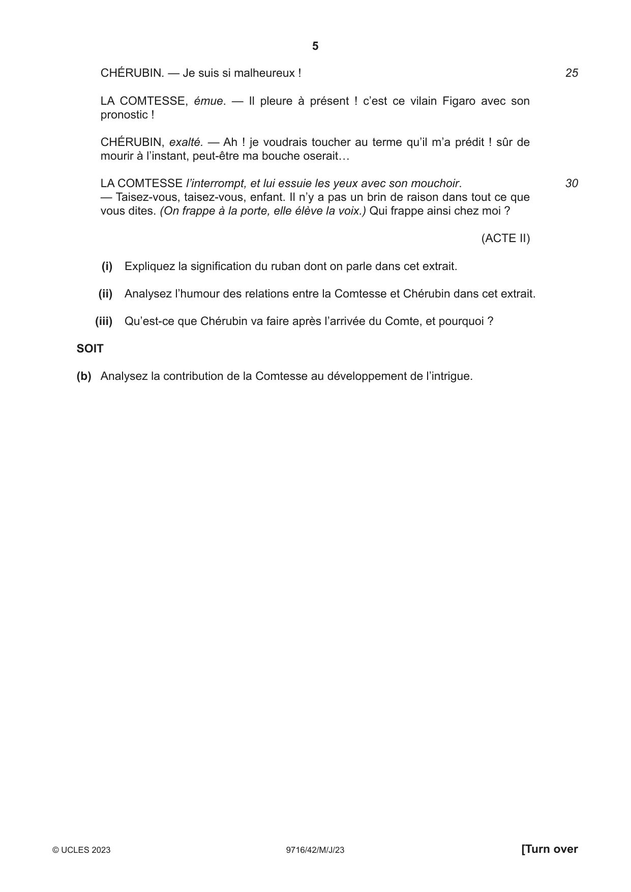 Cambridge A Level French (A Level only) 9716 2023 May/June Paper 4 · Variant 2 question paper, page 5 of 12