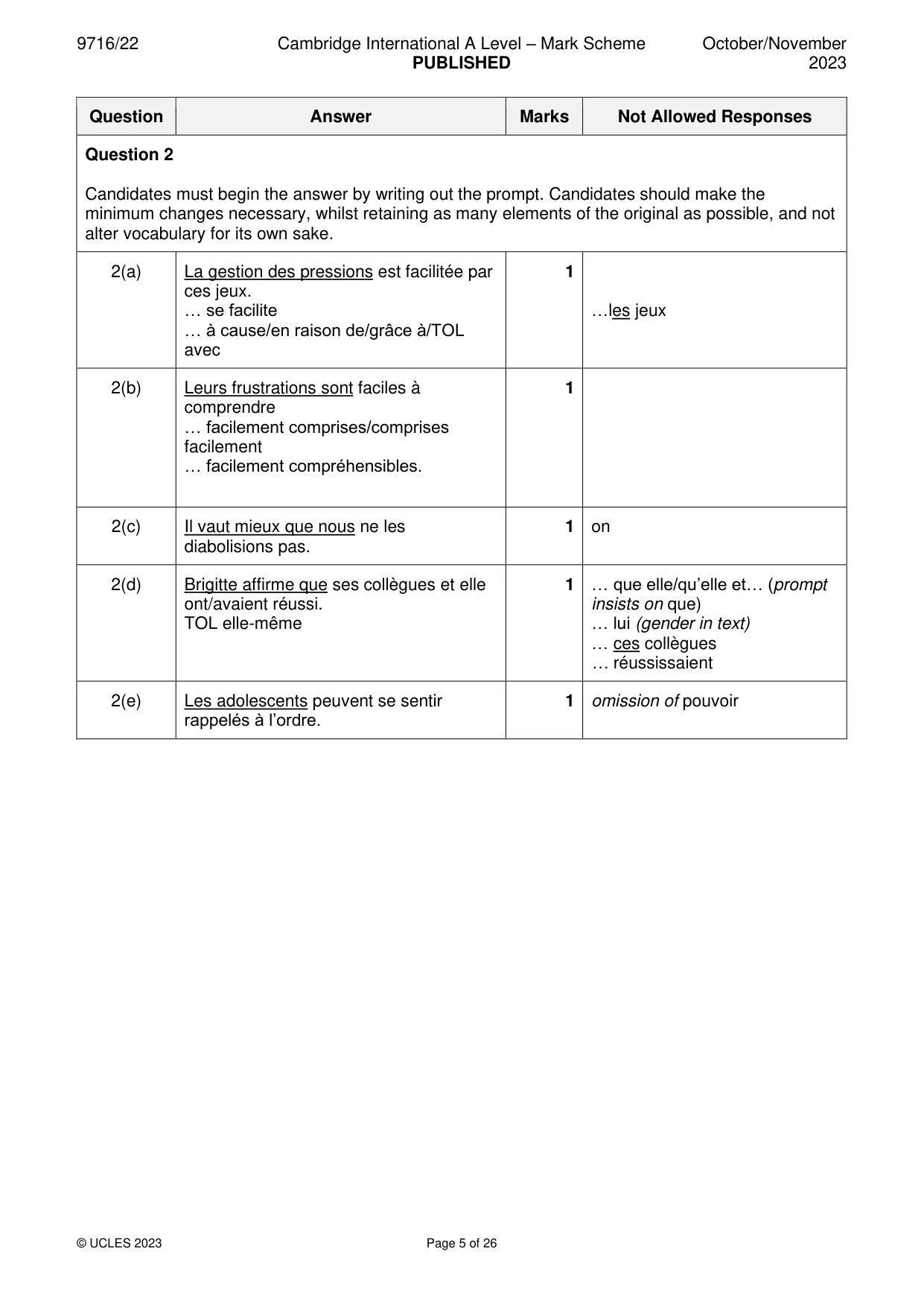 Mark scheme, page 5 of 26