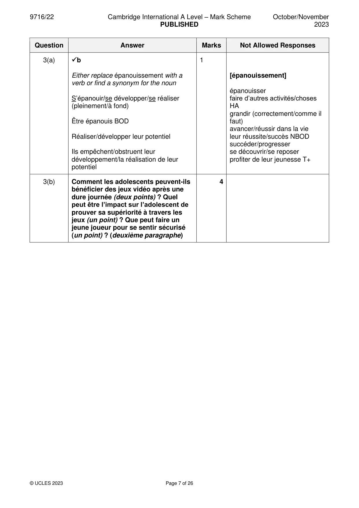 Mark scheme, page 7 of 26