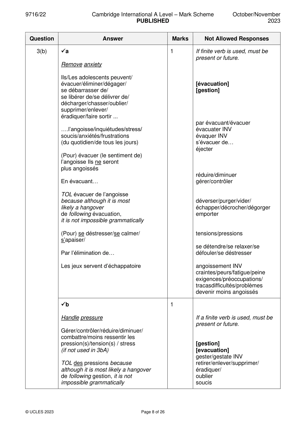 Mark scheme, page 8 of 26