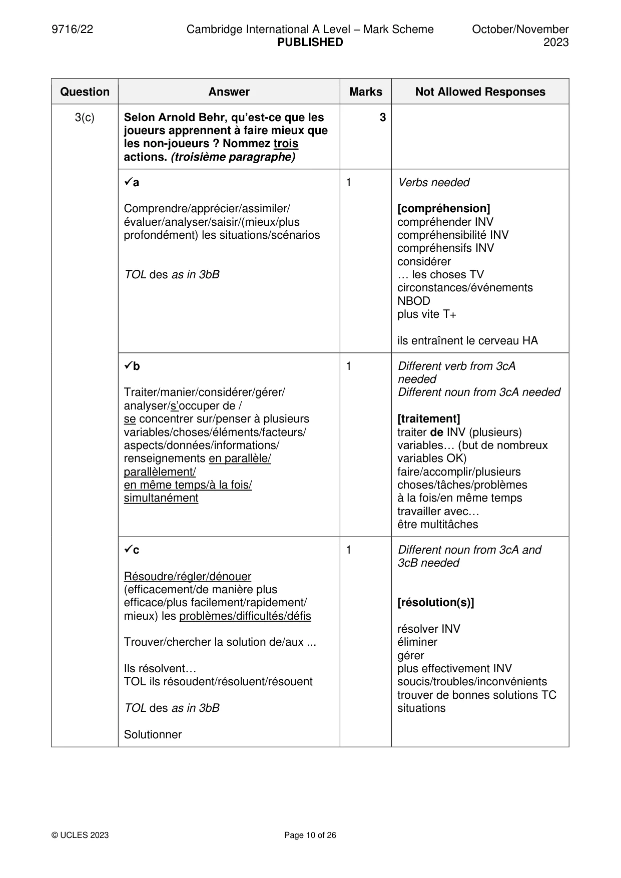 Mark scheme, page 10 of 26