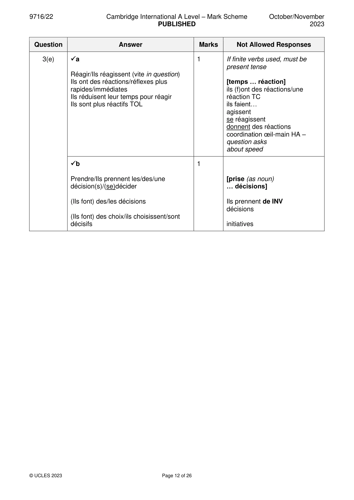 Mark scheme, page 12 of 26