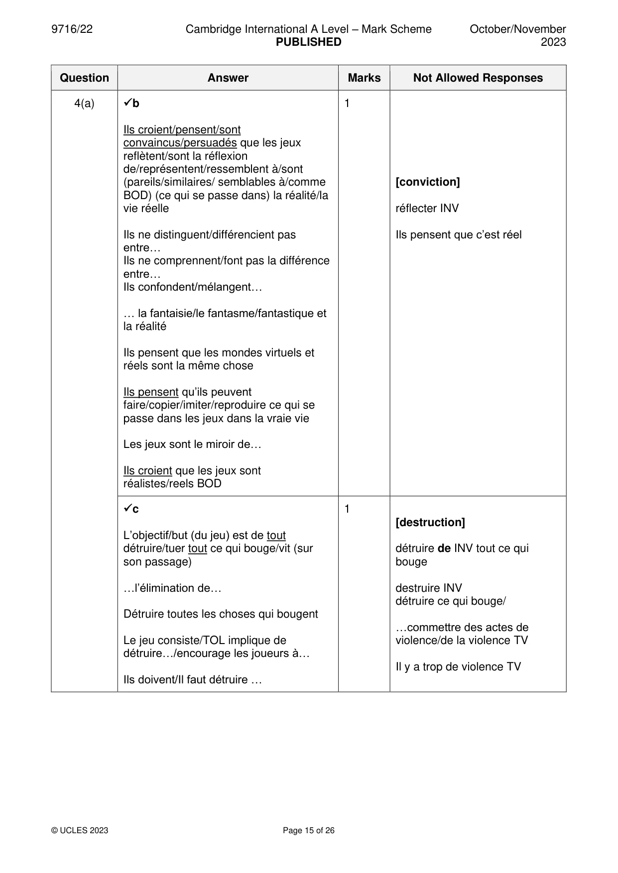 Mark scheme, page 15 of 26