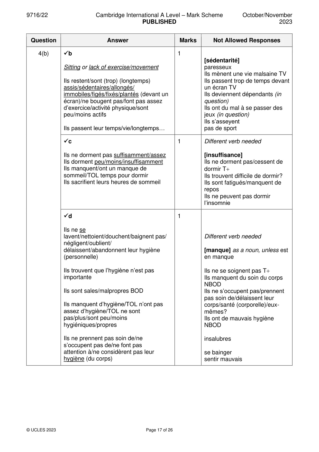 Mark scheme, page 17 of 26