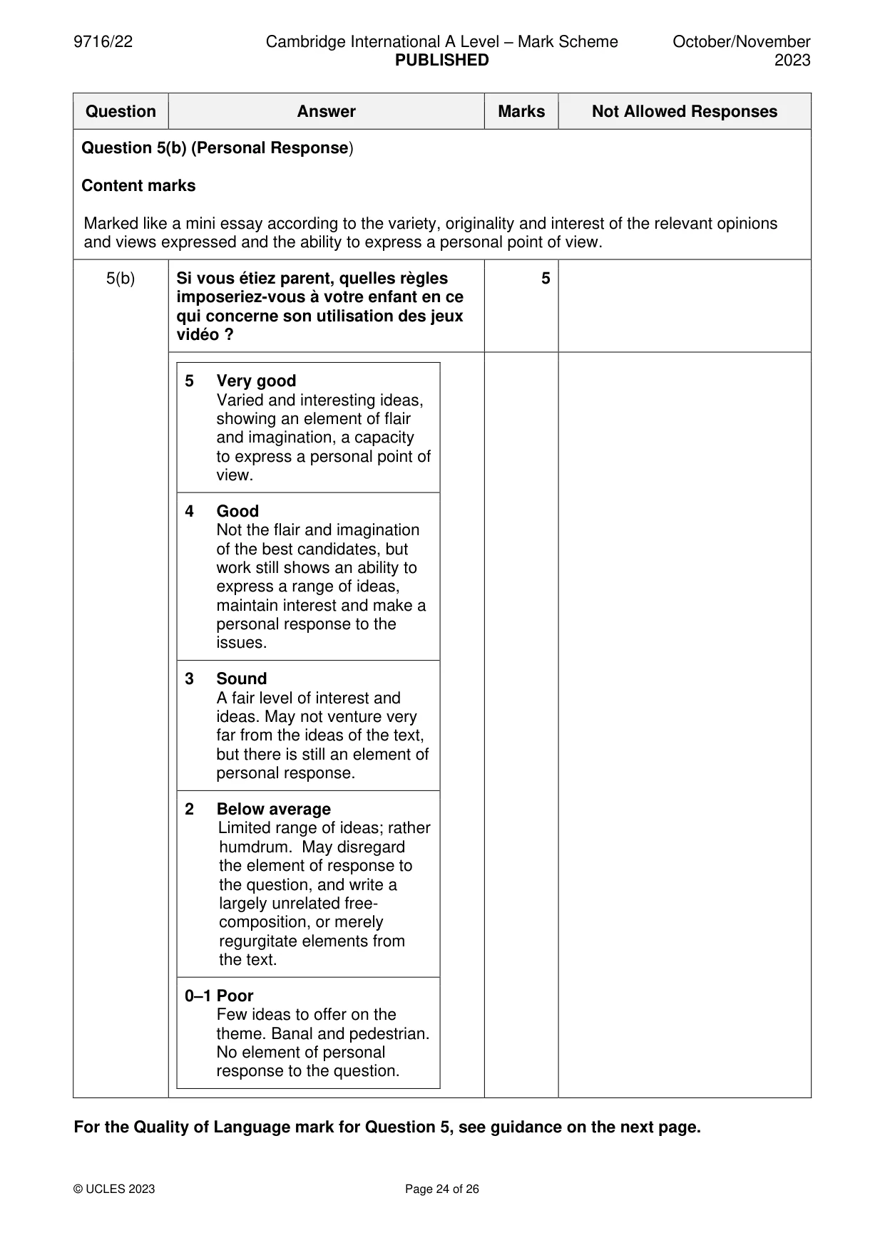 Mark scheme, page 24 of 26