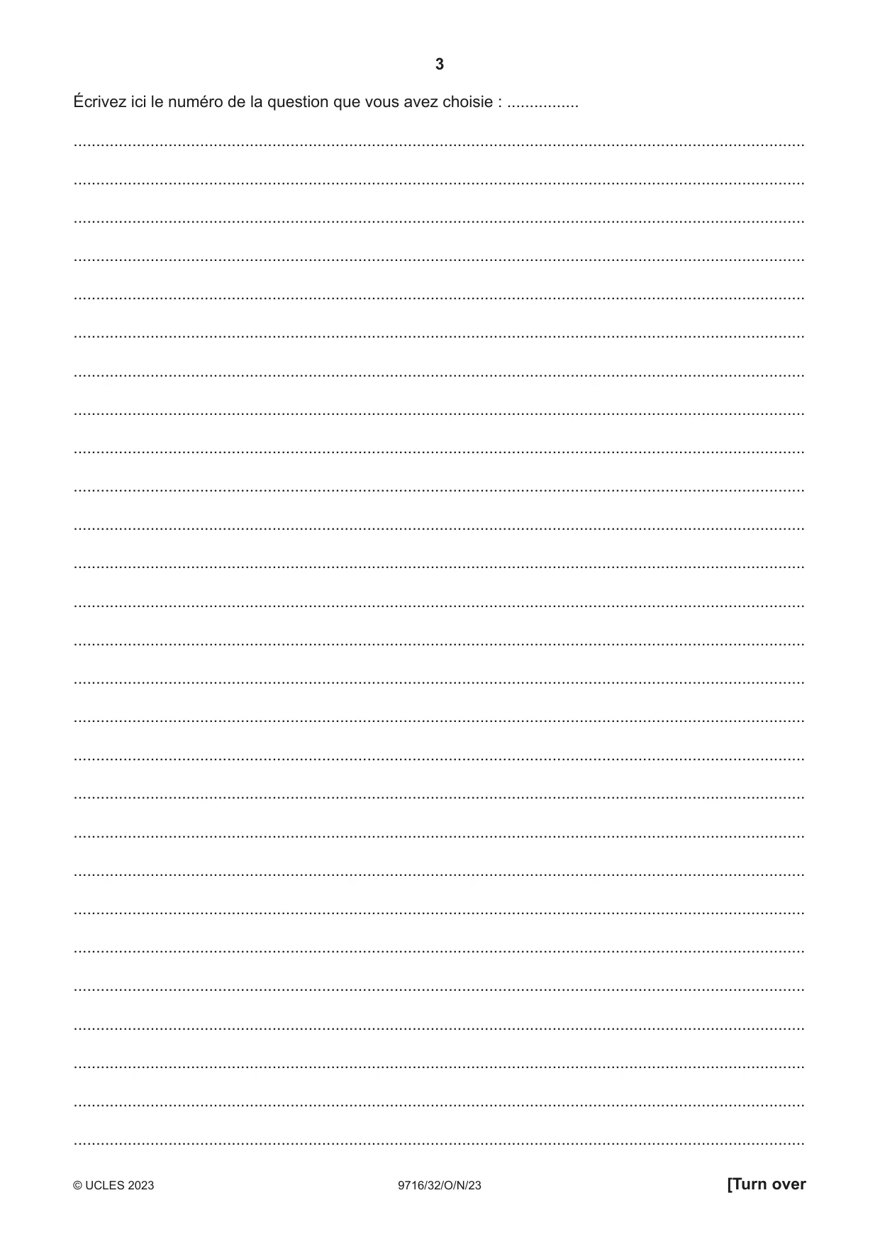 Cambridge A Level French (A Level only) 9716 2023 Oct/Nov Paper 3 · Variant 2 question paper, page 3 of 8