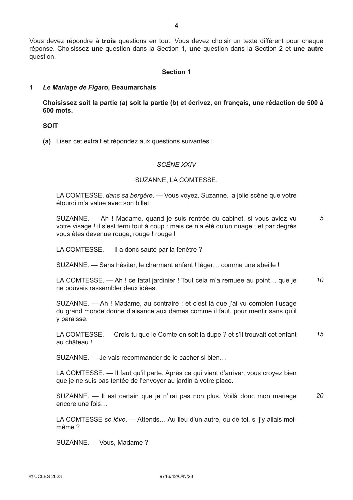 Cambridge A Level French (A Level only) 9716 2023 Oct/Nov Paper 4 · Variant 2 question paper, page 4 of 12