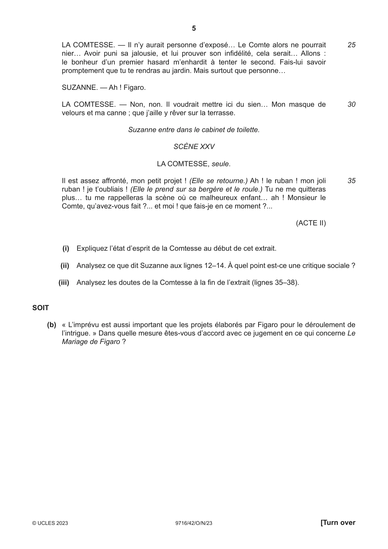 Cambridge A Level French (A Level only) 9716 2023 Oct/Nov Paper 4 · Variant 2 question paper, page 5 of 12