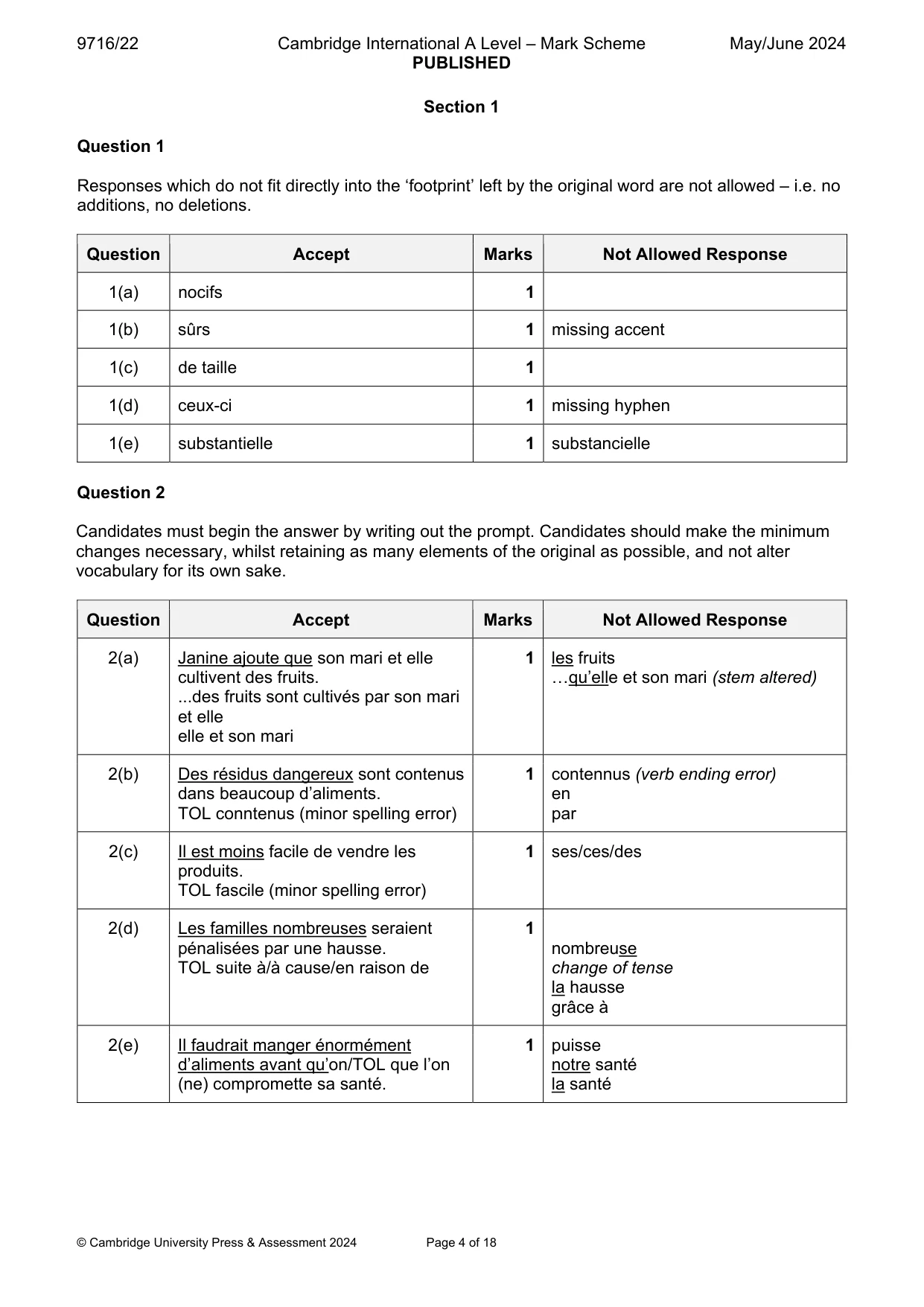 Mark scheme, page 4 of 18