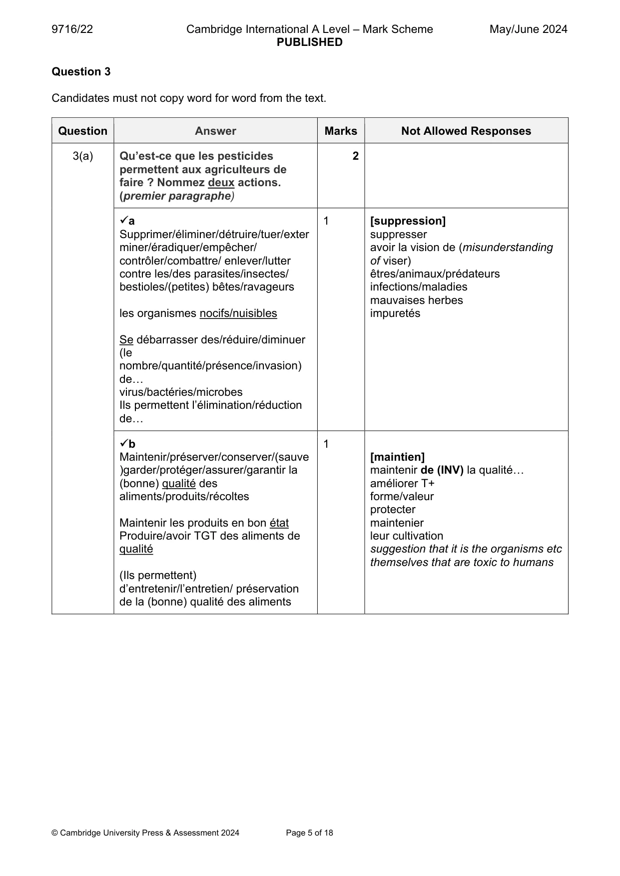 Mark scheme, page 5 of 18